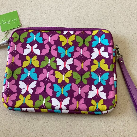 Vera Bradley Medium iPad Tablet Sleeve NWT Purple w/ Butterflies Flutterby - Picture 3 of 12
